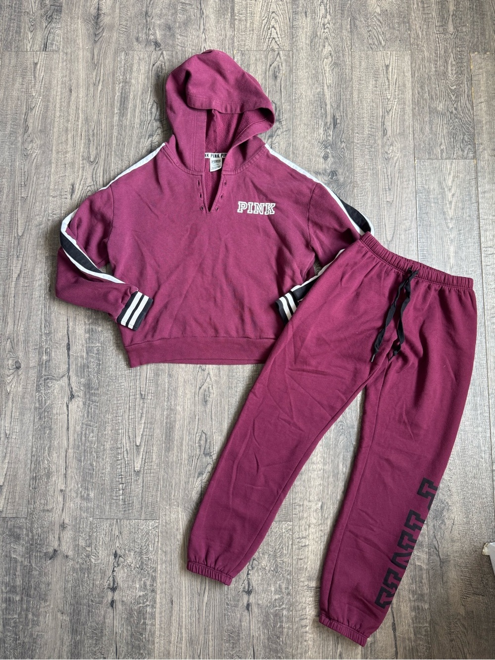 Victorias Secret Pink Maroon Sweats Set